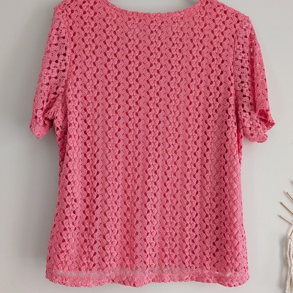 TanJay Pink Lace Blouse - Picture 4 of 5